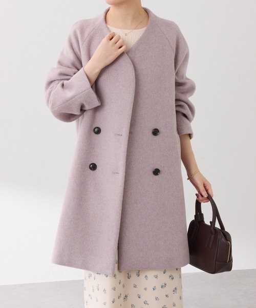 COLLAGE GALLARDAGALANTE（コラージュガリャルダガランテ）の「ノーカラーダブルコート（その他アウター・レディース・ブラック/ピンク/グレー・FREE）」の21枚目の写真