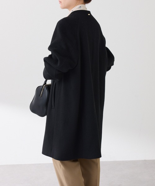 COLLAGE GALLARDAGALANTE（コラージュガリャルダガランテ）の「ノーカラーダブルコート（その他アウター・レディース・ブラック/ピンク/グレー・FREE）」の6枚目の写真