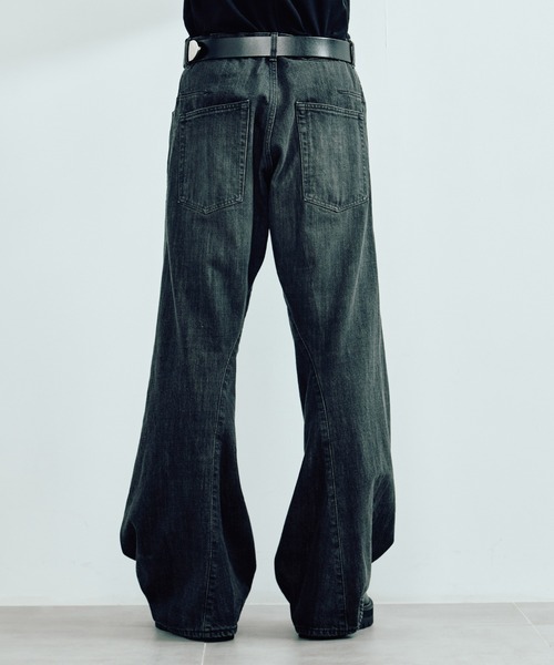 fuguihua デニム blk ORIGINAL) フレアラインブラックデニム | ファッション通販サイト NUGU