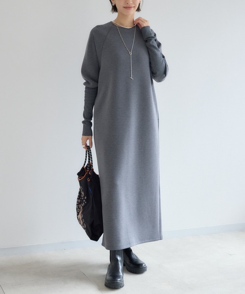 KATHARINE ROSS（キャサリンロス）の「【PILLINI/ピリーニ】MADE IN JAPAN モダンシルエットスフレワンピース（ワンピース・レディース・ブラック/チャコールグレー・MEDIUM）」の2枚目の写真