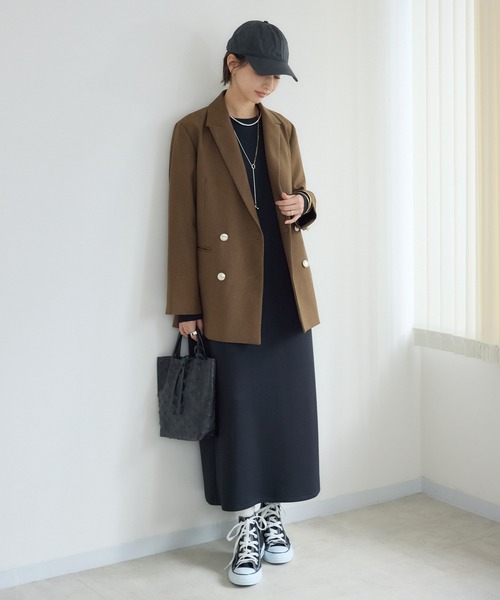 KATHARINE ROSS（キャサリンロス）の「【PILLINI/ピリーニ】MADE IN JAPAN モダンシルエットスフレワンピース（ワンピース・レディース・ブラック/チャコールグレー・MEDIUM）」の12枚目の写真