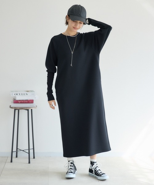 KATHARINE ROSS（キャサリンロス）の「【PILLINI/ピリーニ】MADE IN JAPAN モダンシルエットスフレワンピース（ワンピース・レディース・ブラック/チャコールグレー・MEDIUM）」の15枚目の写真
