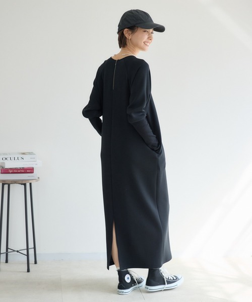 KATHARINE ROSS（キャサリンロス）の「【PILLINI/ピリーニ】MADE IN JAPAN モダンシルエットスフレワンピース（ワンピース・レディース・ブラック/チャコールグレー・MEDIUM）」の14枚目の写真