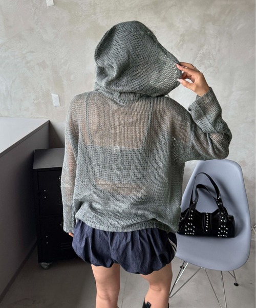 sedacle（セダクル）の「スターシアーフードニット（ニット/セーター・レディース・マスタード/ボルドー/グレー・SMALL/MEDIUM/LARGE）」の7枚目の写真