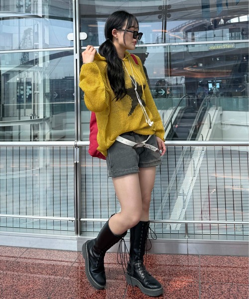 sedacle（セダクル）の「スターシアーフードニット（ニット/セーター・レディース・マスタード/ボルドー/グレー・SMALL/MEDIUM/LARGE）」の20枚目の写真