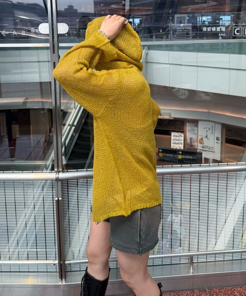 sedacle（セダクル）の「スターシアーフードニット（ニット/セーター・レディース・マスタード/ボルドー/グレー・SMALL/MEDIUM/LARGE）」の14枚目の写真