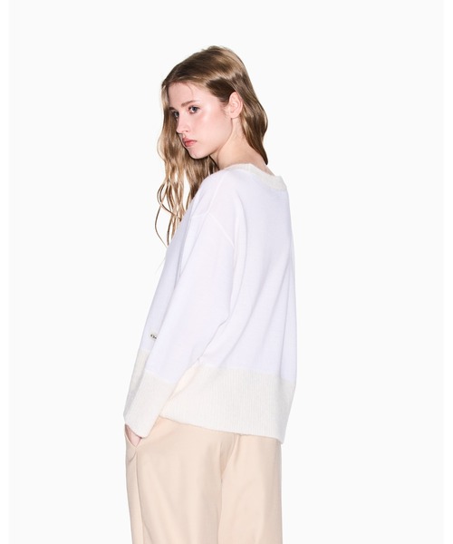 ARMANI EXCHANGE(アルマーニエクスチェンジ)の「【A|X アルマーニ エクスチェンジ】アルパカミックス ニットプルオーバー(ニット/セーター・レディース・スカイブルー/ホワイト・LARGE/MEDIUM/SMALL/X-LARGE/X-SMALL)」の4枚目の写真