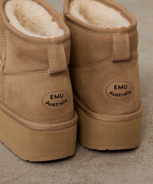 Omekashi（オメカシ）の「EMU マイクロウール厚底ブーツ（ブーツ・レディース・ブラック/ベージュ・25cm/24cm/23cm）」の11枚目の写真