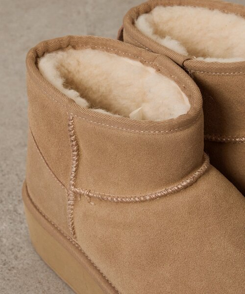 Omekashi（オメカシ）の「EMU マイクロウール厚底ブーツ（ブーツ・レディース・ブラック/ベージュ・25cm/24cm/23cm）」の3枚目の写真
