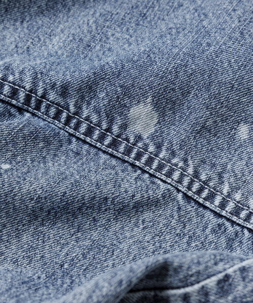 HINSON（ヒンソン）の「HINSON/ヒンソン デニムハンティング ダブルニー ワークパンツ/ワイドテーパード シルエット（デニムパンツ・メンズ・サックスブルー/その他13/ネイビー・LARGE/MEDIUM）」の6枚目の写真
