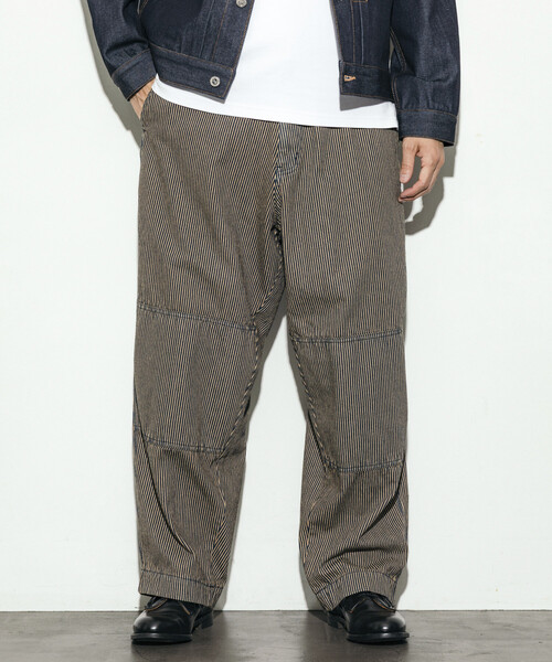 HINSON（ヒンソン）の「HINSON/ヒンソン デニムハンティング ダブルニー ワークパンツ/ワイドテーパード シルエット（デニムパンツ・メンズ・サックスブルー/その他13/ネイビー・LARGE/MEDIUM）」の19枚目の写真