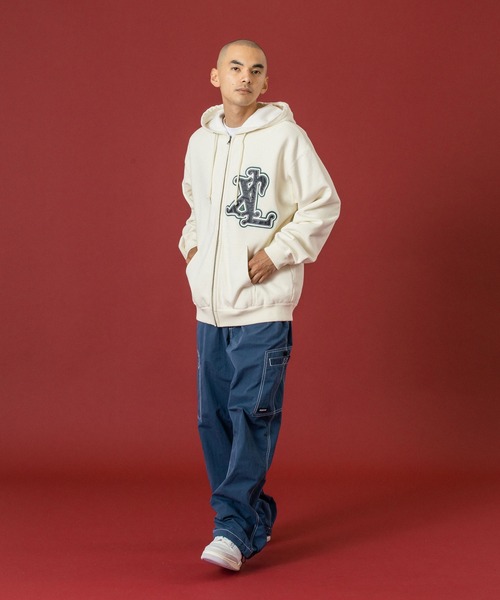 XLARGE（エクストララージ）の「PATCHED THERMAL ZIP UP HOODED SWEATSHIRT（パーカー・メンズ・オフホワイト/ブラック/パープル・S/M/L/XL）」の11枚目の写真