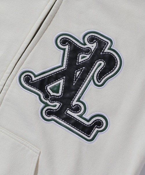 XLARGE（エクストララージ）の「PATCHED THERMAL ZIP UP HOODED SWEATSHIRT（パーカー・メンズ・オフホワイト/ブラック/パープル・S/M/L/XL）」の13枚目の写真