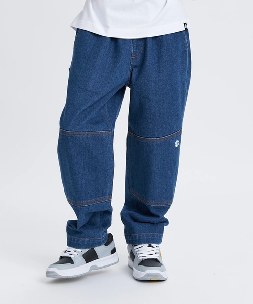 ELEMENT(エレメント)の「ELEMENT キッズ SHOD PANTS STD WKNEE デニムパンツ 【2025年秋冬モデル】/エレメントキッズウエストゴムテーパードデニムパンツ(デニムパンツ・キッズ・ブラック系その他/ボルドー・MEDIUM/LARGE/X-LARGE/SMALL)」の1枚目の写真