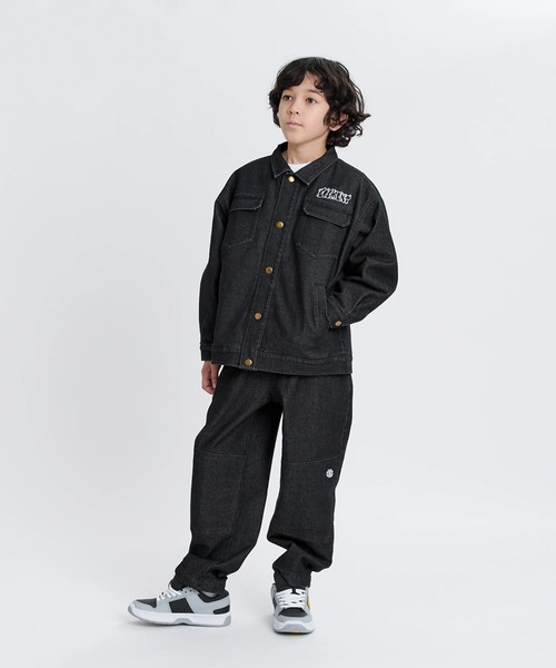 ELEMENT(エレメント)の「ELEMENT キッズ SHOD PANTS STD WKNEE デニムパンツ 【2025年秋冬モデル】/エレメントキッズウエストゴムテーパードデニムパンツ(デニムパンツ・キッズ・ブラック系その他/ボルドー・MEDIUM/LARGE/X-LARGE/SMALL)」の4枚目の写真