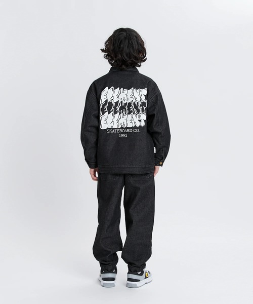 ELEMENT(エレメント)の「ELEMENT キッズ SHOD PANTS STD WKNEE デニムパンツ 【2025年秋冬モデル】/エレメントキッズウエストゴムテーパードデニムパンツ(デニムパンツ・キッズ・ブラック系その他/ボルドー・MEDIUM/LARGE/X-LARGE/SMALL)」の5枚目の写真