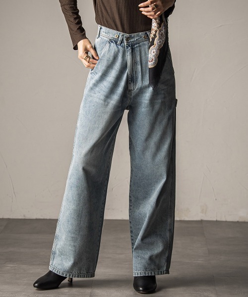 MAYSON GREY（メイソングレイ）の「2WAYウエストペインターデニムパンツ≪洗濯機で洗える≫（デニムパンツ・レディース・ブルー・M）」の2枚目の写真