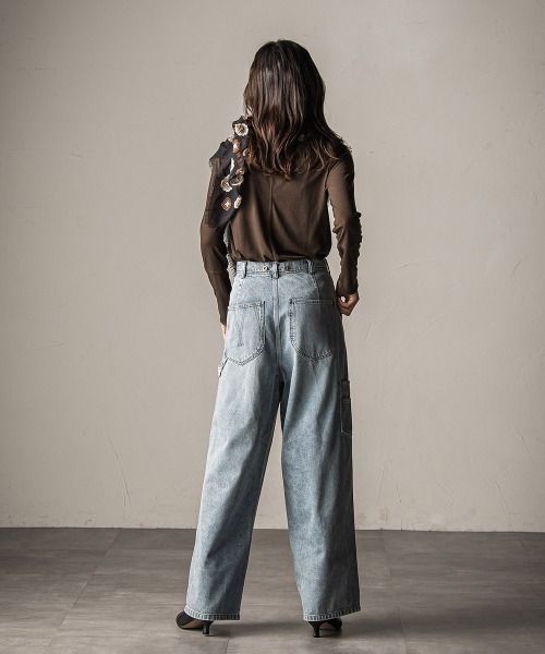 MAYSON GREY（メイソングレイ）の「2WAYウエストペインターデニムパンツ≪洗濯機で洗える≫（デニムパンツ・レディース・ブルー・M）」の10枚目の写真