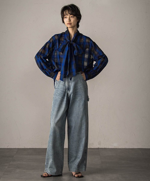 MAYSON GREY（メイソングレイ）の「2WAYウエストペインターデニムパンツ≪洗濯機で洗える≫（デニムパンツ・レディース・ブルー・M）」の11枚目の写真