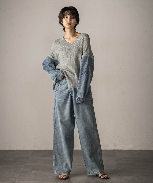 MAYSON GREY（メイソングレイ）の「2WAYウエストペインターデニムパンツ≪洗濯機で洗える≫（デニムパンツ・レディース・ブルー・M）」の14枚目の写真