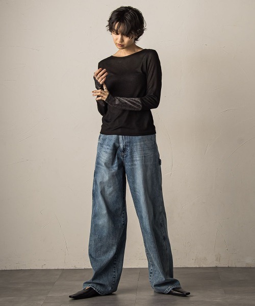 MAYSON GREY（メイソングレイ）の「2WAYウエストペインターデニムパンツ≪洗濯機で洗える≫（デニムパンツ・レディース・ブルー・M）」の17枚目の写真