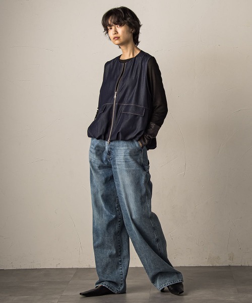 MAYSON GREY（メイソングレイ）の「2WAYウエストペインターデニムパンツ≪洗濯機で洗える≫（デニムパンツ・レディース・ブルー・M）」の18枚目の写真