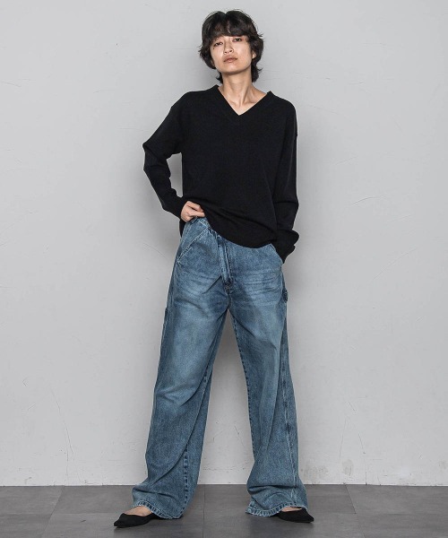 MAYSON GREY（メイソングレイ）の「2WAYウエストペインターデニムパンツ≪洗濯機で洗える≫（デニムパンツ・レディース・ブルー・M）」の21枚目の写真