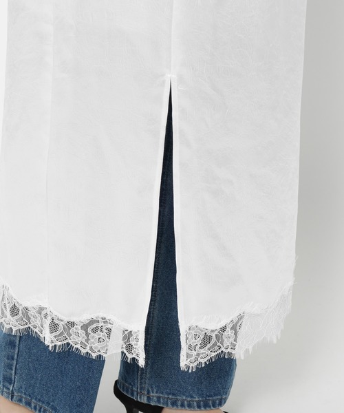 mysty woman（ミスティウーマン）の「ワッシャーサテンレーススカート 605411（スカート・レディース・オフホワイト/ブラック・FREE）」の11枚目の写真