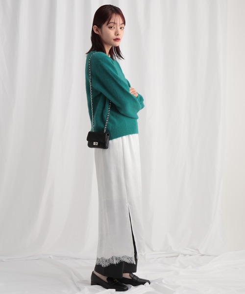 mysty woman（ミスティウーマン）の「ワッシャーサテンレーススカート 605411（スカート・レディース・オフホワイト/ブラック・FREE）」の19枚目の写真