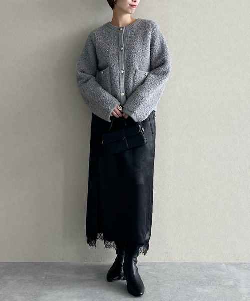 mysty woman（ミスティウーマン）の「ワッシャーサテンレーススカート 605411（スカート・レディース・オフホワイト/ブラック・FREE）」の22枚目の写真