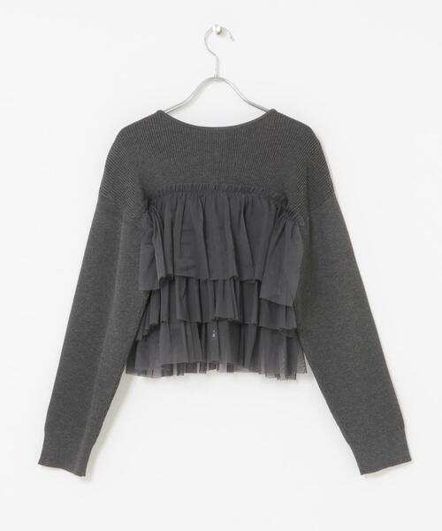 SENSE OF PLACE by URBAN RESEARCH（センスオブプレイスバイアーバンリサーチ）の「『洗濯可』ダブルジップフリルニットカーディガン（ニット/セーター・レディース・ライトブルー/チャコールグレー/オフホワイト/ブラウン/ベージュ/ブラック系その他・ONE）」の21枚目の写真