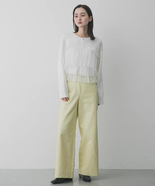 ダブルジップフリルニットカーディガン（ニット/セーター）｜SENSE OF