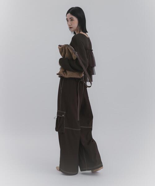 SENSE OF PLACE by URBAN RESEARCH（センスオブプレイスバイアーバンリサーチ）の「『洗濯可』ダブルジップフリルニットカーディガン（ニット/セーター・レディース・ライトブルー/チャコールグレー/オフホワイト/ブラウン/ベージュ/ブラック系その他・ONE）」の15枚目の写真