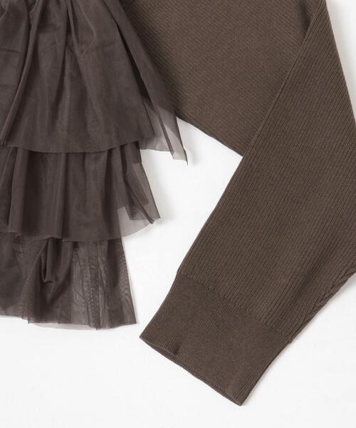 SENSE OF PLACE by URBAN RESEARCH（センスオブプレイスバイアーバンリサーチ）の「『洗濯可』ダブルジップフリルニットカーディガン（ニット/セーター・レディース・ライトブルー/チャコールグレー/オフホワイト/ブラウン/ベージュ/ブラック系その他・ONE）」の19枚目の写真