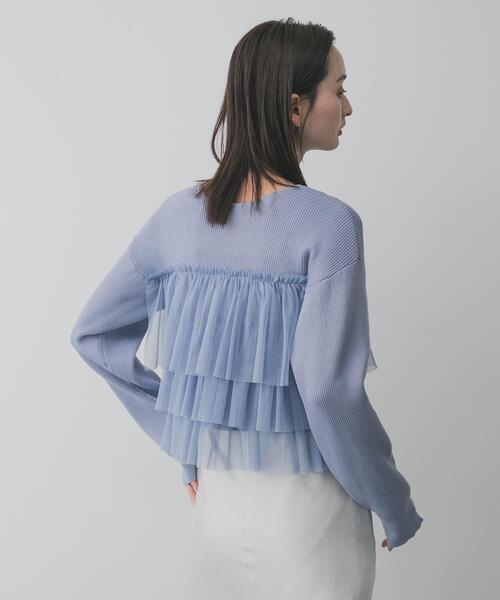 SENSE OF PLACE by URBAN RESEARCH（センスオブプレイスバイアーバンリサーチ）の「『洗濯可』ダブルジップフリルニットカーディガン（ニット/セーター・レディース・ライトブルー/チャコールグレー/オフホワイト/ブラウン/ベージュ/ブラック系その他・ONE）」の22枚目の写真