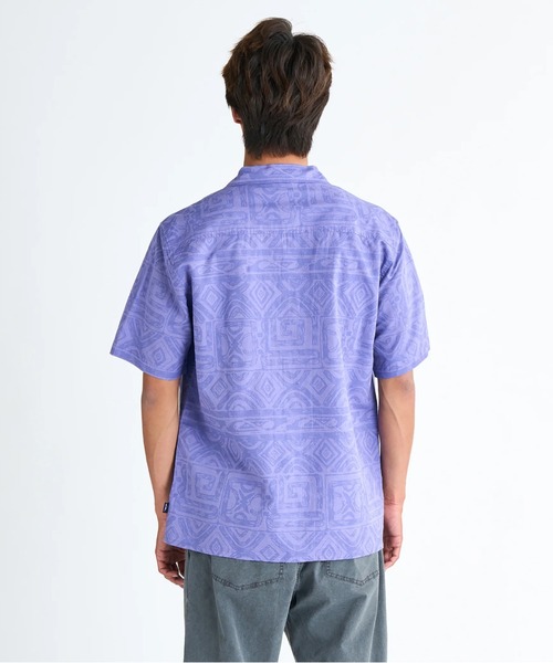 Quiksilver（クイックシルバー）の「GLOBAL HEAT SS /クイックシルバー総柄半袖シャツ（シャツ/ブラウス・メンズ・グリーン/ブルー・LARGE/X-LARGE/SMALL）」の3枚目の写真