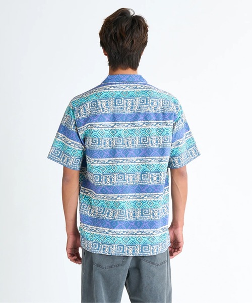Quiksilver（クイックシルバー）の「GLOBAL HEAT SS /クイックシルバー総柄半袖シャツ（シャツ/ブラウス・メンズ・グリーン/ブルー・LARGE/X-LARGE/SMALL）」の11枚目の写真