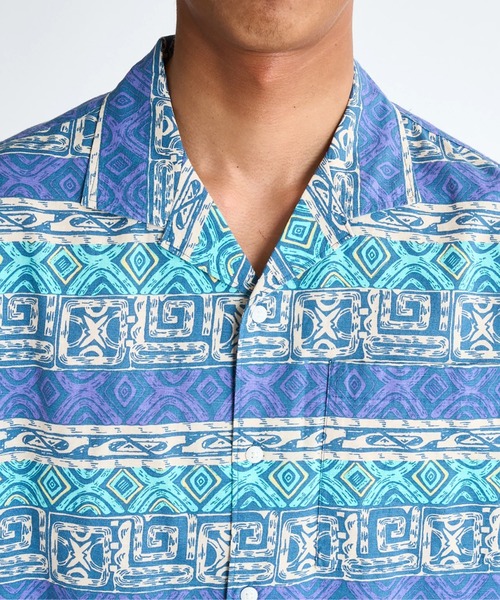 Quiksilver（クイックシルバー）の「GLOBAL HEAT SS /クイックシルバー総柄半袖シャツ（シャツ/ブラウス・メンズ・グリーン/ブルー・LARGE/X-LARGE/SMALL）」の12枚目の写真
