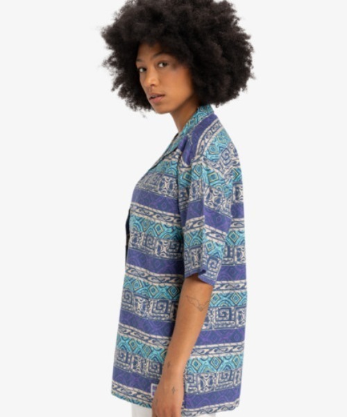 Quiksilver（クイックシルバー）の「GLOBAL HEAT SS /クイックシルバー総柄半袖シャツ（シャツ/ブラウス・メンズ・グリーン/ブルー・LARGE/X-LARGE/SMALL）」の7枚目の写真