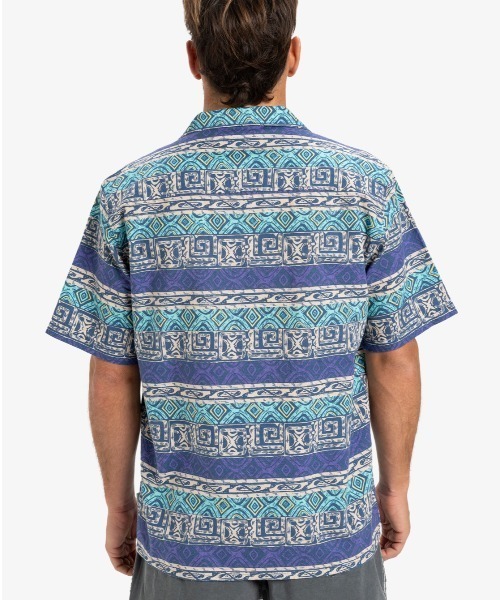 Quiksilver（クイックシルバー）の「GLOBAL HEAT SS /クイックシルバー総柄半袖シャツ（シャツ/ブラウス・メンズ・グリーン/ブルー・LARGE/X-LARGE/SMALL）」の9枚目の写真