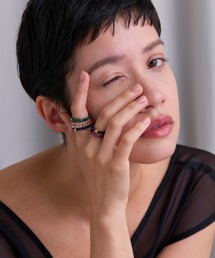 JUPITER（ジュピター）の「【SV】天然石ビーズリング/金属アレルギー対応（リング）」