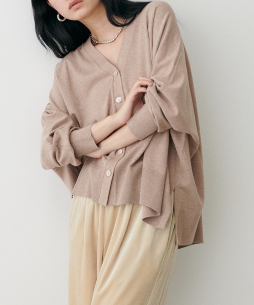 LARUTA(ラルータ)の「【LARUTA】テロモチドルマンスリーブニットカーディガン(カーディガン/ボレロ・レディース・ブラウン/ミント/モカ/チャコールグレー・FREE)」の1枚目の写真