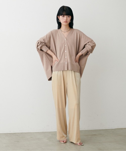LARUTA(ラルータ)の「【LARUTA】テロモチドルマンスリーブニットカーディガン(カーディガン/ボレロ・レディース・ブラウン/ミント/モカ/チャコールグレー・FREE)」の6枚目の写真