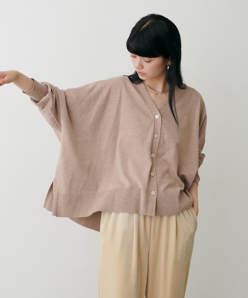 LARUTA(ラルータ)の「【LARUTA】テロモチドルマンスリーブニットカーディガン(カーディガン/ボレロ・レディース・ブラウン/ミント/モカ/チャコールグレー・FREE)」の5枚目の写真