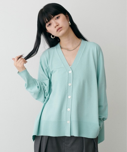 LARUTA(ラルータ)の「【LARUTA】テロモチドルマンスリーブニットカーディガン(カーディガン/ボレロ・レディース・ブラウン/ミント/モカ/チャコールグレー・FREE)」の13枚目の写真