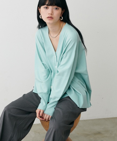 LARUTA(ラルータ)の「【LARUTA】テロモチドルマンスリーブニットカーディガン(カーディガン/ボレロ・レディース・ブラウン/ミント/モカ/チャコールグレー・FREE)」の9枚目の写真