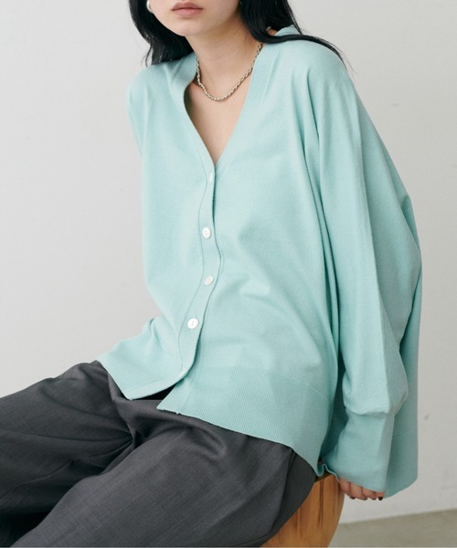 LARUTA(ラルータ)の「【LARUTA】テロモチドルマンスリーブニットカーディガン(カーディガン/ボレロ・レディース・ブラウン/ミント/モカ/チャコールグレー・FREE)」の14枚目の写真