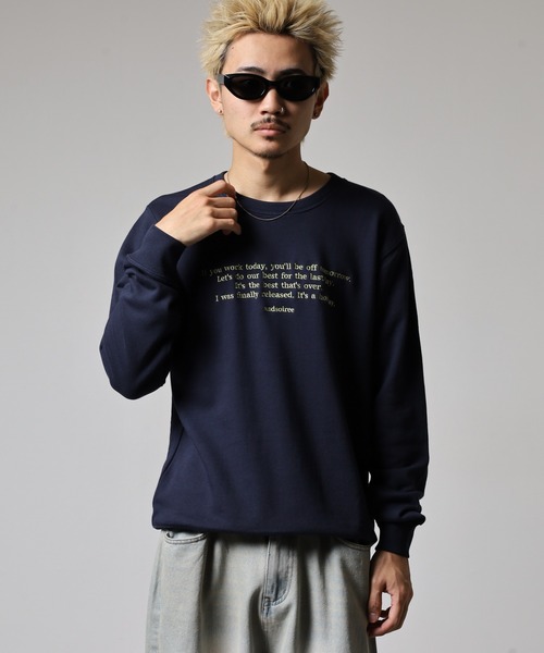 &soiree(アンドソワレ)の「&soiree メッセージ刺繍裏毛スウェットクルーネックプルオーバー(スウェット・メンズ・ベージュ/ネイビー・FREE)」の15枚目の写真