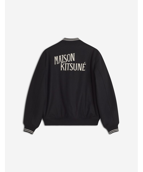 Maison Kitsune（メゾンキツネ）の「VARSITY TEDDY BLOUSON（スタジャン・メンズ・ブラック・XS/S/M/L/XL/XXS）」の2枚目の写真