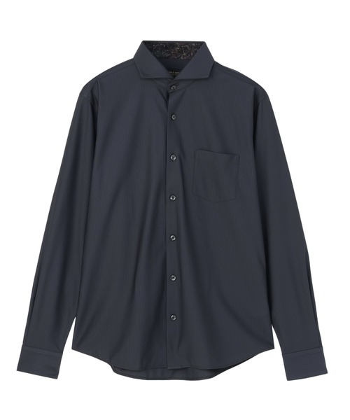 TOKYO SHIRTS(トウキョウシャツ)の「デザインカジュアル長袖シャツ ホリゾンタルワイド(ポロシャツ・メンズ・ダークグレー・M/L/LL)」の1枚目の写真
